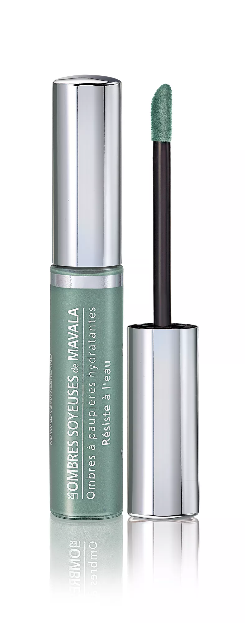 Seidiger Lidschatten mit Schaumstoff-Applikator - Feuchtigkeitsspendend - Vert Emeraude (Smaragdgrün)