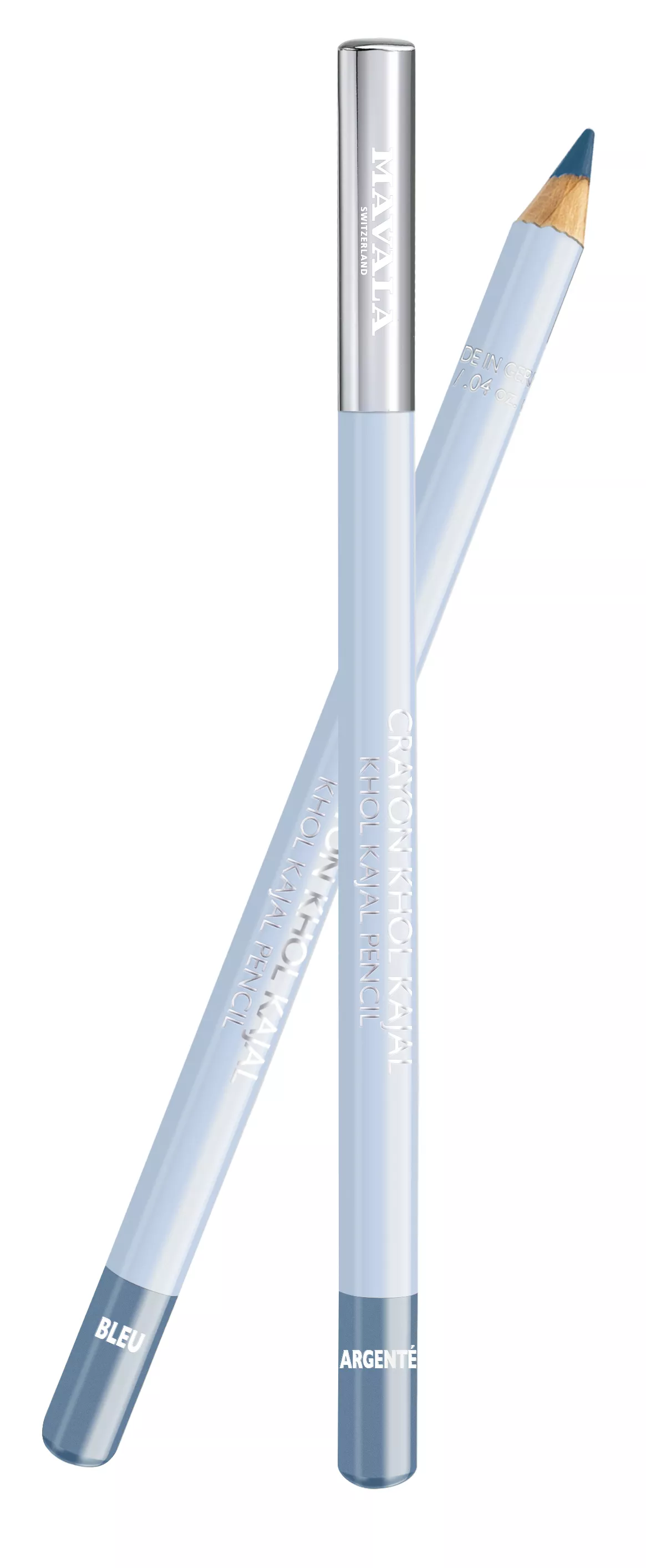 KHÔL KAJAL - Stift  - Bleu Argenté (hellblau-Perlmutt)  - Augenkontur-Stift für einen strahlend schönen Blick  - Vegan
