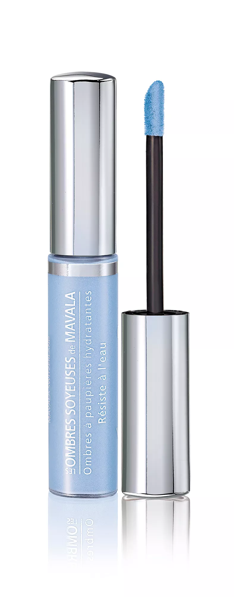 Seidiger Lidschatten mit Schaumstoff-Applikator - Feuchtigkeitsspendend -Bleu Lagune (Wasserblau)  